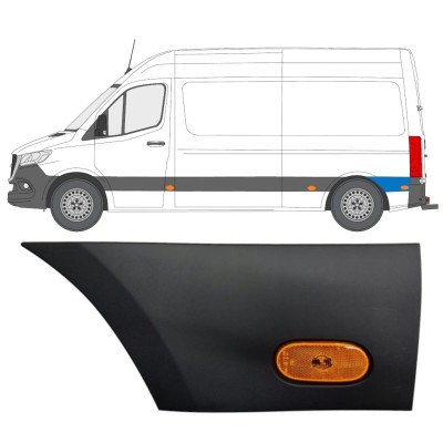 Moldura lateral guardabarros trasero con lámpara para Mercedes Sprinter 2018- / Izquierda / Conjunto 12967