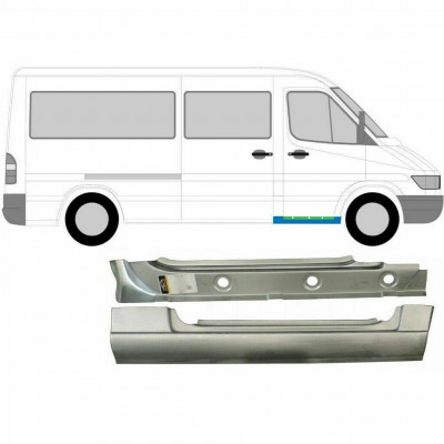 Panel de reparación umbral delantero interna + externa para Mercedes Sprinter 1995-2006 / Derecho / Conjunto 9572