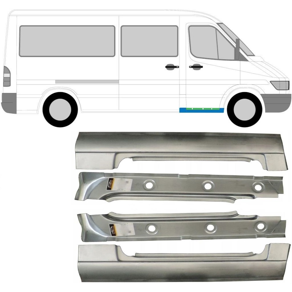 Panel De Reparación Umbral Delantero Interna + Externa Para Mercedes Sprinter 1995-2006 / Conjunto 10435