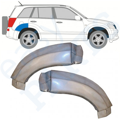 Panel de reparación guardabarros trasero parte trasera para Suzuki Grand Vitara 2005-2012 / Izquierda+Derecha / Conjunto 9888