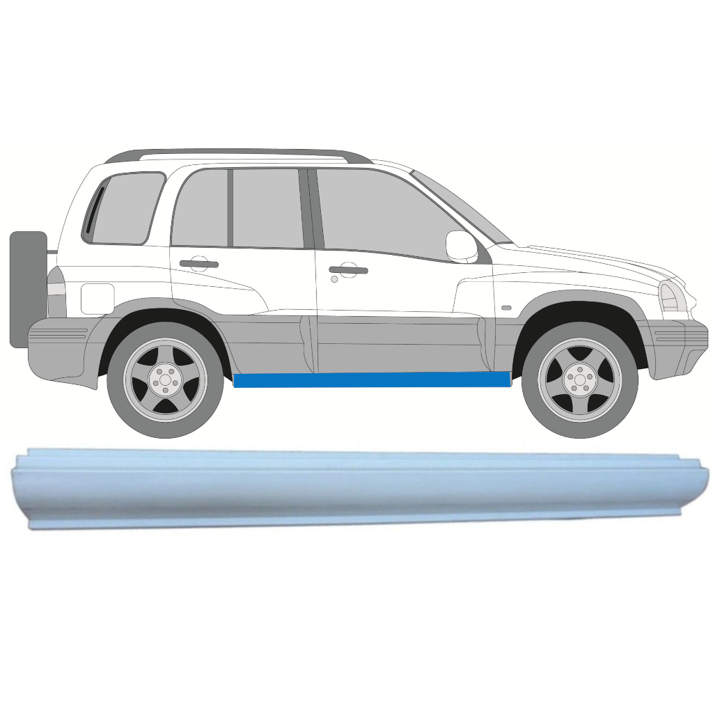 Panel De Reparación Del Umbral Para Suzuki Grand Vitara 1997-2005 / Izquierda = Derecha (Simétrico) 9062