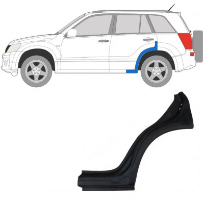 Panel de reparación guardabarros trasero para Suzuki Grand Vitara 2005-2012 / Izquierda 7021