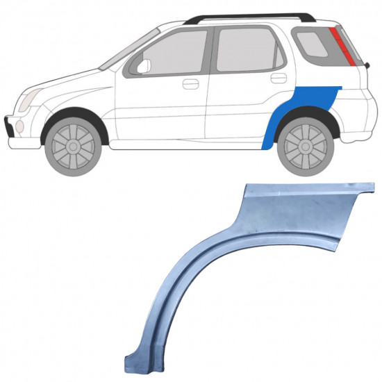 Panel de reparación guardabarros trasero para Suzuki Ignis 2000-2003 / Izquierda 7030