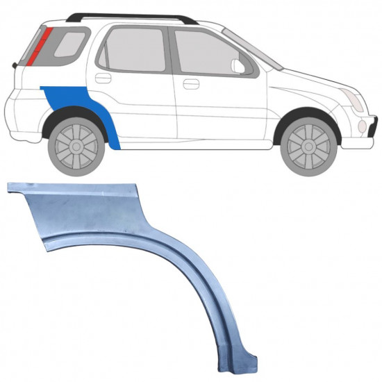 Panel de reparación guardabarros trasero para Suzuki Ignis 2000-2003 / Derecho 7029