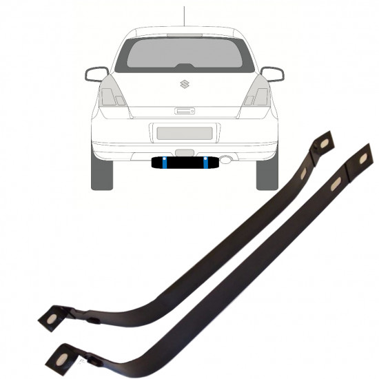 SUZUKI SWIFT 2005-2010 ABRAZADERAS DEL DEPÓSITO DE COMBUSTIBLE