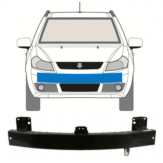 Refuerzo paragolpes delantero para Fiat Sedici Suzuki Sx4 2006-2013 8837