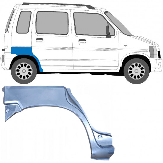 Panel de reparación guardabarros trasero para Suzuki Wagon R+ 1993-2000 / Derecho 7037