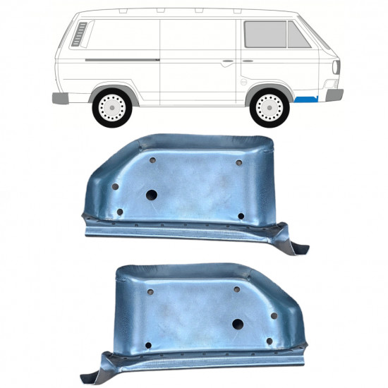 Panel de reparación escalón delantero para VW Transporter T3 1979-1992 / Izquierda+Derecha / Conjunto 9781