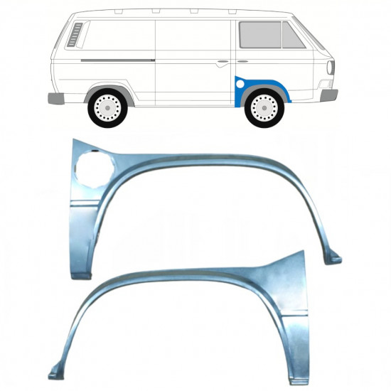 Panel de reparación guardabarros delantero para VW Transporter T3 1979-1992 / Izquierda+Derecha / Conjunto 9778