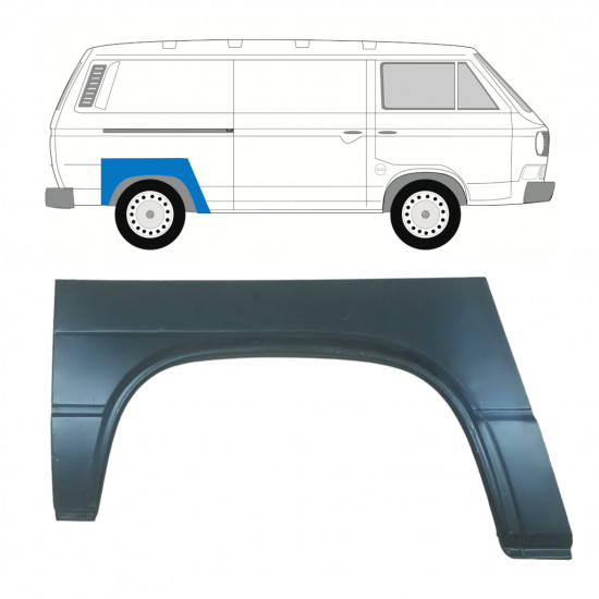 Panel de reparación guardabarros trasero para VW Transporter T3 1979-1992 / Derecho 8166