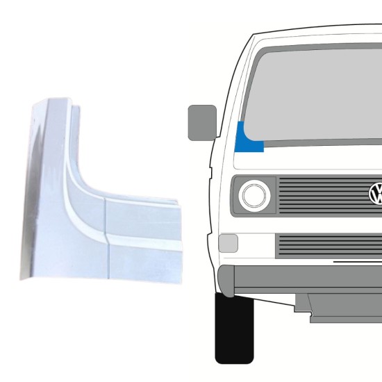 Panel de reparación marco del parabrisas para Volkswagen Transporter T3 1979-1992 / Derecho 16126
