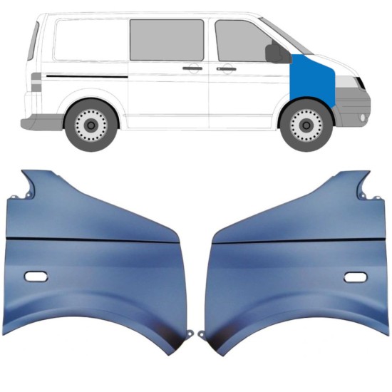 Guardabarro delantero para Volkswagen Transporter T5 2003-2015 / Izquierda+Derecha / Conjunto 10535