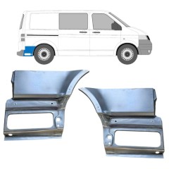 Panel de reparación guardabarros trasero parte inferior detrás de la rueda para Volkswagen Transporter T5 2003-2015 / Izquierda+Derecha / Conjunto 16264