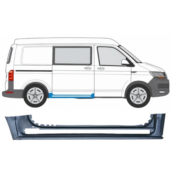 Panel de reparación del umbral de la puerta corredera para Volkswagen Transporter T6 2015-2024 / Derecho 17113