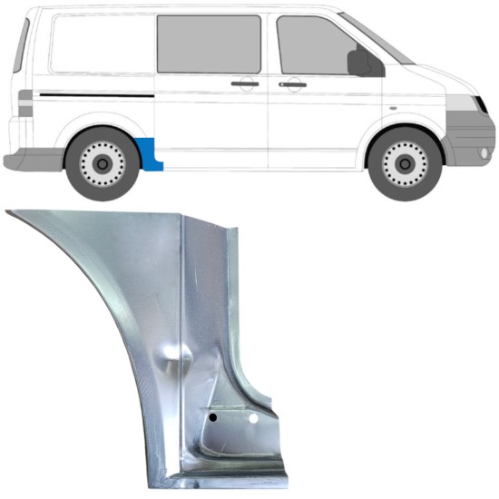 Panel de reparación guardabarros trasero para Volkswagen Transporter T5 2003-2015 / Derecho 16669