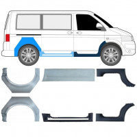 Panel de reparación del umbral + guardabarros trasero para Volkswagen Transporter T5 2003- / SWB / Conjunto 11534