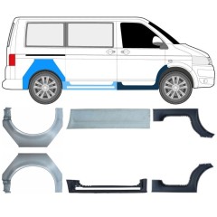 Panel de reparación del umbral + guardabarros trasero para Volkswagen Transporter T5 2003-2015 / Conjunto 11534