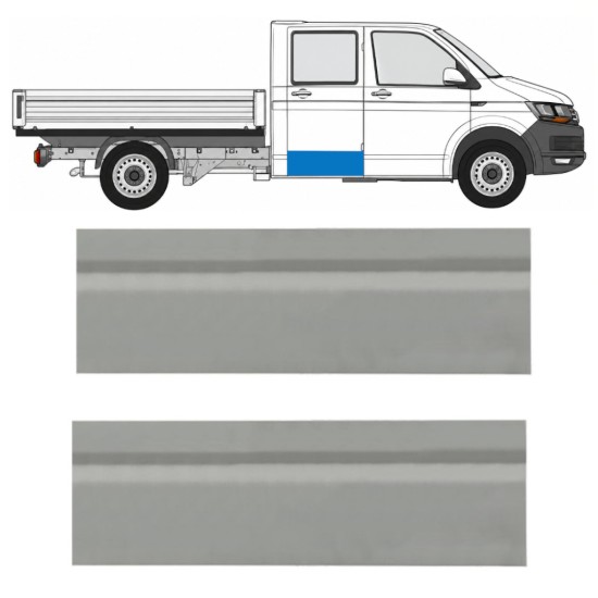 Panel de reparación puerta trasera externa para Volkswagen Transporter T6 2015-2024 / Izquierda = Derecha (simétrico) 17126