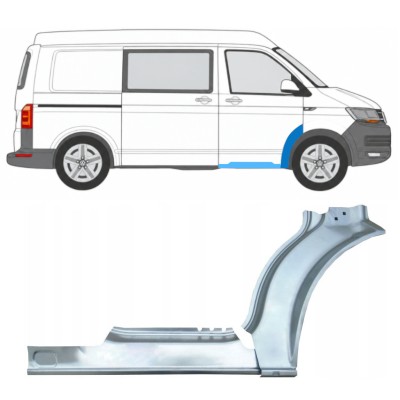 Panel de reparación del umbral + guardabarros delantero para Volkswagen Transporter T6 2015-2024 / Derecho 17196