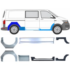 Panel de reparación del umbral + guardabarros trasero para Volkswagen Transporter T6 2015-2024 17138
