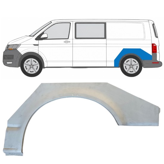 Panel de reparación guardabarros trasero para Volkswagen Transporter T6 2015-2024 / Izquierda 17140