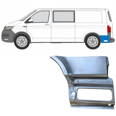 Panel de reparación guardabarros trasero parte inferior detrás de la rueda para Volkswagen Transporter T6 2015-2024 / Izquierda 17201