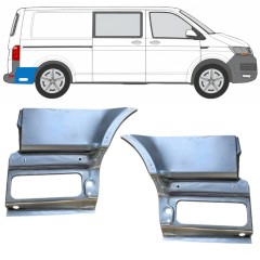 Panel de reparación guardabarros trasero parte inferior detrás de la rueda para Volkswagen Transporter T6 2015-2024 / Izquierda+Derecha 17202