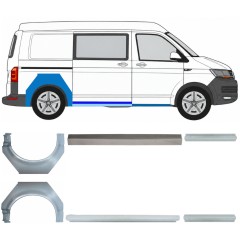 Panel de reparación del umbral + guardabarros trasero para Volkswagen Transporter T6 2015-2024 17137