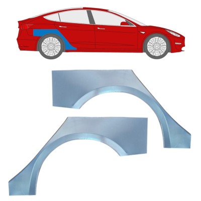 Panel de reparación guardabarros trasero para Tesla Model 3 2017-2023 / Izquierda+Derecha / Conjunto 16375