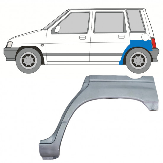 Panel de reparación guardabarros trasero para Daewoo Tico 1991-2000 / Derecho 12524