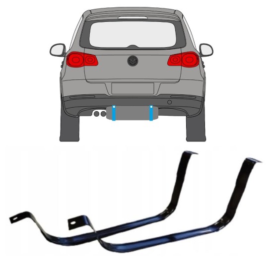 Banda de sujeción, depósito de combustible para Volkswagen Tiguan 2007-2016 14954