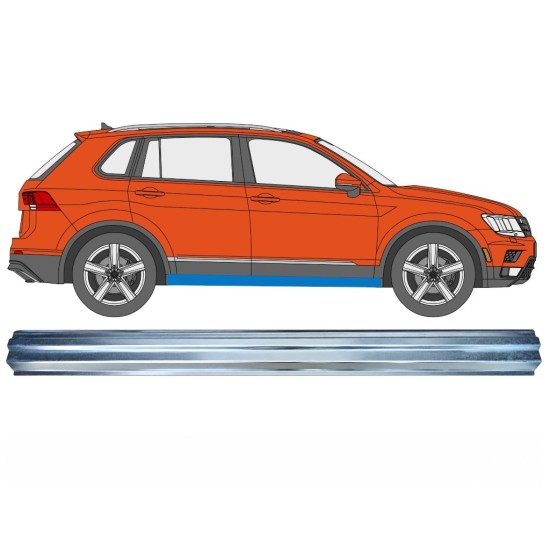 Panel de reparación umbral parte inferior para Volkswagen Tiguan 2016-2024 / Derecho 17220
