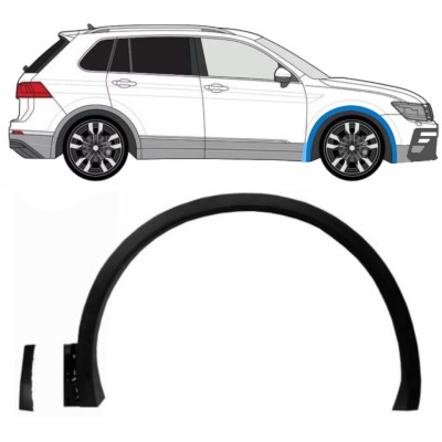 Moldura lateral guardabarros delantero para Volkswagen Tiguan 2016-2024 R-Line / Derecho / Conjunto 14848