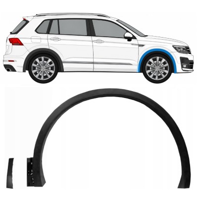 Moldura lateral guardabarros delantero para Volkswagen Tiguan 2016-2024 R-Line / Derecho / Conjunto 14848