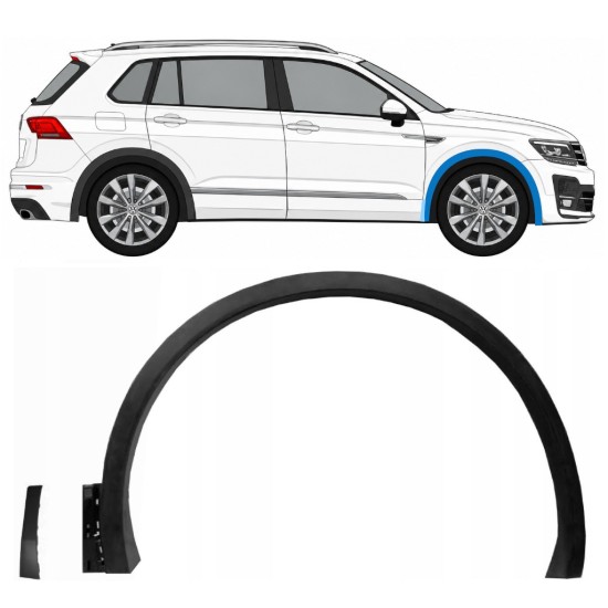 Moldura lateral guardabarros delantero para Volkswagen Tiguan 2016-2020 R-Line / Derecho / Conjunto 14848
