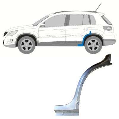 Panel de reparación guardabarros trasero parte delantera para Volkswagen Tiguan 2007-2016 / Izquierda 15784
