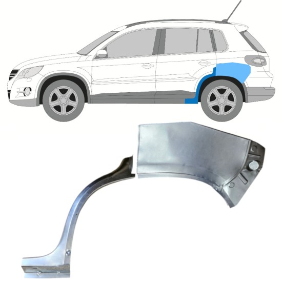 Panel de reparación guardabarros trasero para Volkswagen Tiguan 2007-2016 / Izquierda / Conjunto 15788