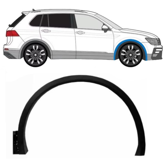 Moldura lateral guardabarros delantero para Volkswagen Tiguan 2016-2024 R-Line / Derecho 14861