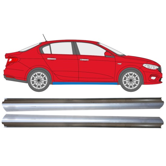 Panel de reparación umbral parte inferior para Fiat Tipo 2016- / Izquierda+Derecha / Conjunto 14974