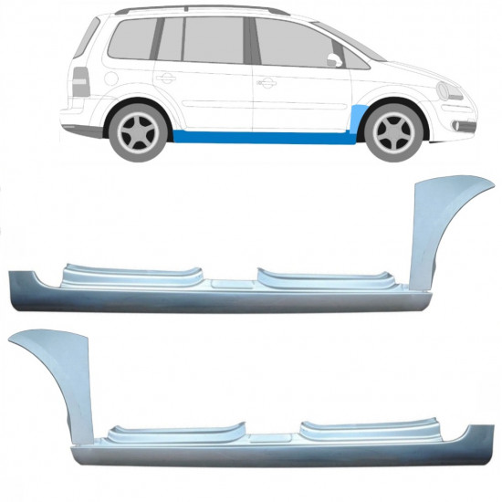 VW TOURAN 2003-2010 PANEL DE REPARACIÓN DEL ALERÓN DELANTERO + PANEL DE REPARACIÓN DEL UMBRAL / IZQUIERDA + DERECHA