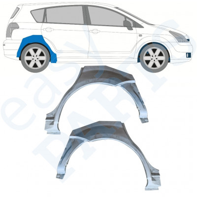 Panel de reparación guardabarros trasero para Toyota Corolla Verso 2004-2009 / Izquierda+Derecha / Conjunto 9912