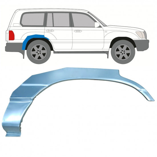 TOYOTA LAND CRUISER 1998-2007 CHAPA DE REPARACIÓN DEL GUARDABARROS TRASERO / DERECHA