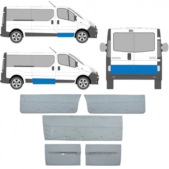 RENAULT TRAFIC VIVARO PRIMASTAR 2001-2014 PANEL DE REPARACIÓN PUERTAS  / KIT