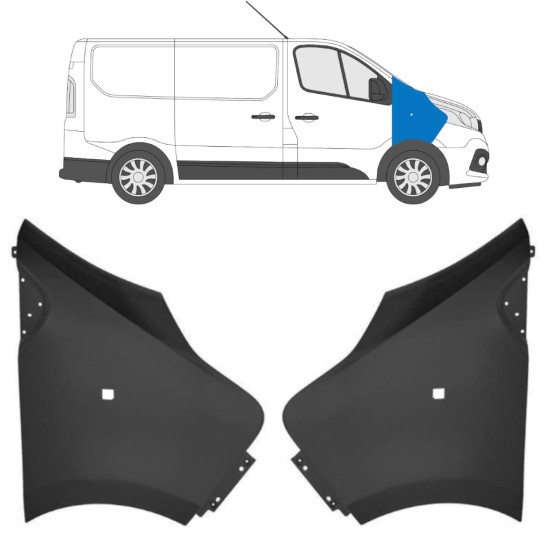 Guardabarro delantero para Renault Trafic 2014- 2014-2021 / Izquierda+Derecha / Conjunto 17103