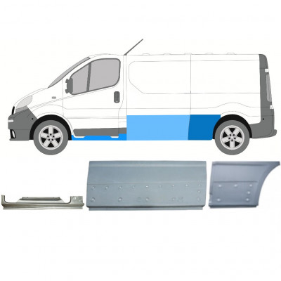 RENAULT TRAFIC OPEL VIVARO 2001-2014 BATALLA LARGA PANEL DE REPARACIÓN / KIT / IZQUIERDA