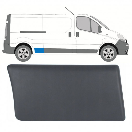 Moldura lateral guardabarros trasero para Renault Trafic 2001-2014 / Derecho 8205