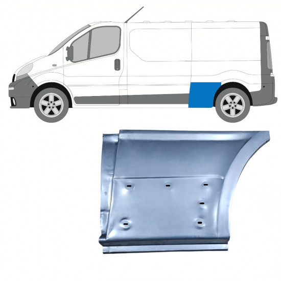 RENAULT TRAFIC 2001-2014 BATALLA LARGA PANEL DE REPARACIÓN DEL ALERÓN TRASERO / IZQUIERDA