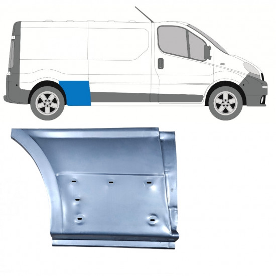 Panel de reparación guardabarros trasero para Renault Trafic 2001-2014 / LWB / Derecho 8221