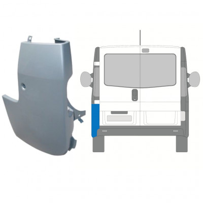 RENAULT TRAFIC 2001-2014 ESQUINA DEL PARACHOQUES TRASERO IMPREGNADO / IZQUIERDA