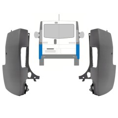 Esquina parachoques trasero para Opel Vivaro 2001-2014 / Izquierda+Derecha / Conjunto 15306
